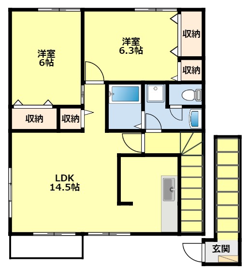 みよし市三好丘緑のアパートの間取り