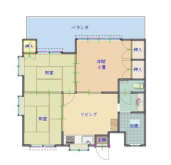 浦内マンションの間取り