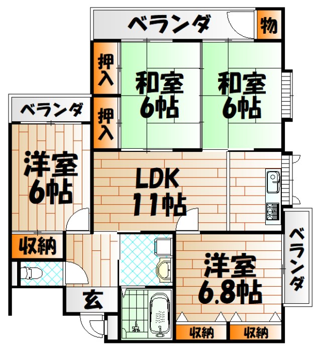 アレグリアプレイス到津の間取り