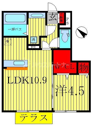 メルベーユおおたかの森２号棟の間取り