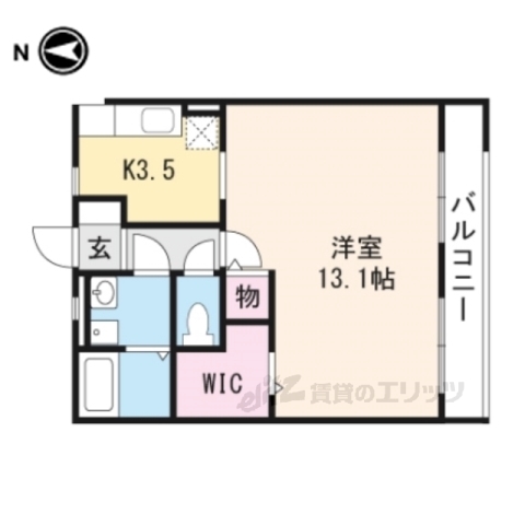 甲賀市甲南町寺庄のアパートの間取り