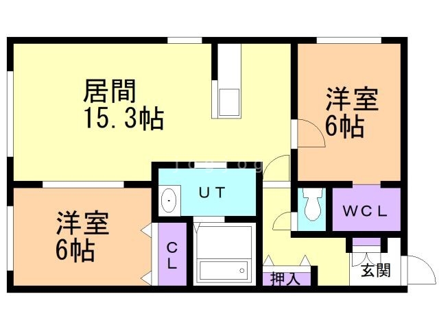 【旭川市豊岡十一条のアパートの間取り】