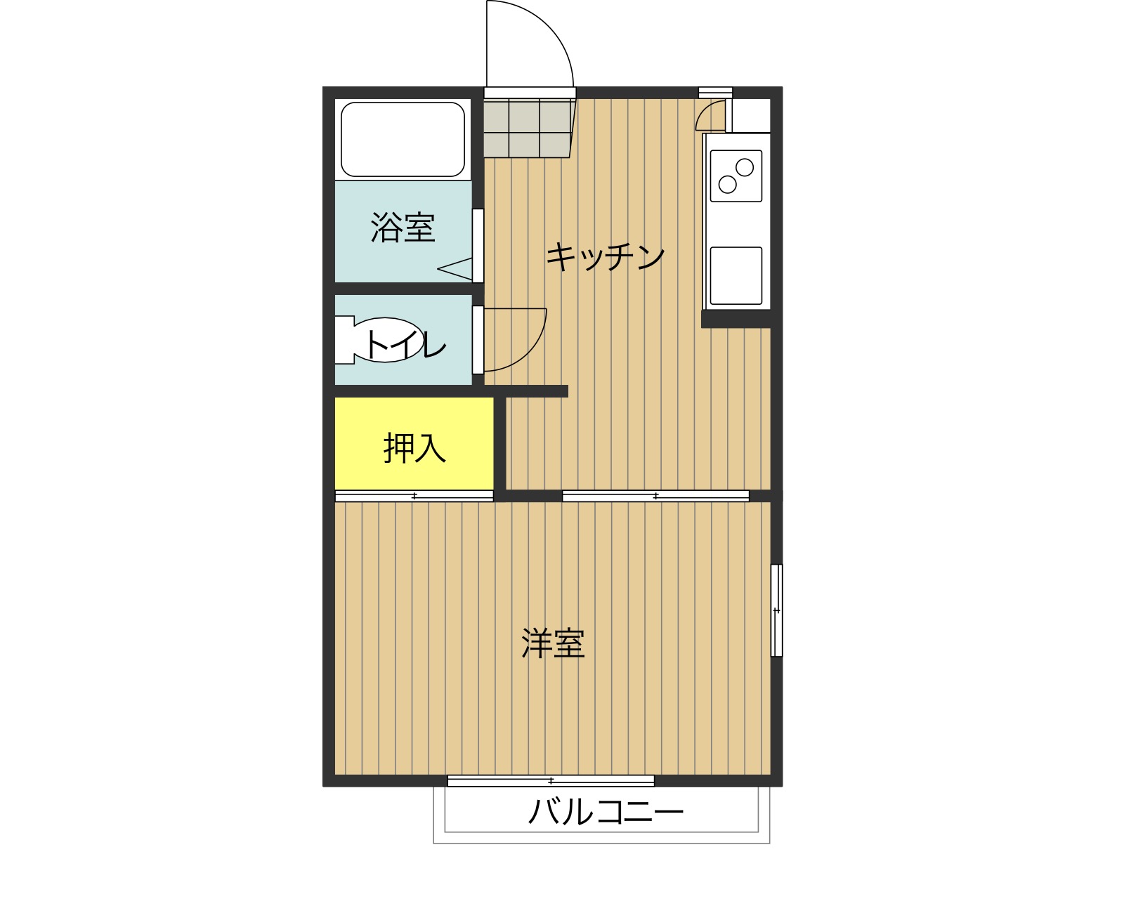 守谷市薬師台のアパートの間取り