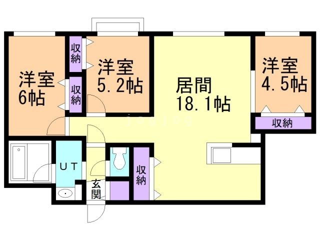 札幌市中央区南十条西のマンションの間取り