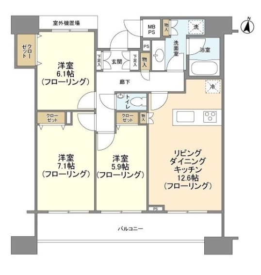 港区高輪のマンションの間取り