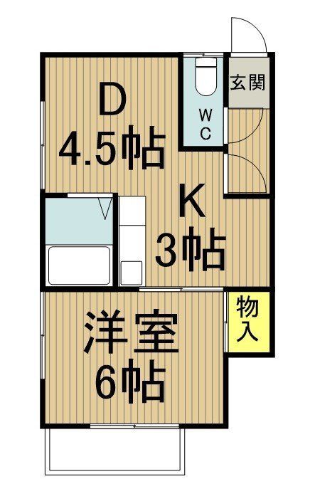 国分寺市南町のアパートの間取り