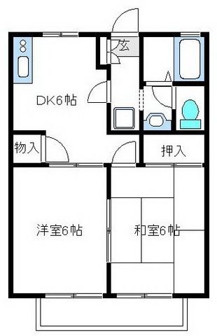 川崎市多摩区東生田のアパートの間取り