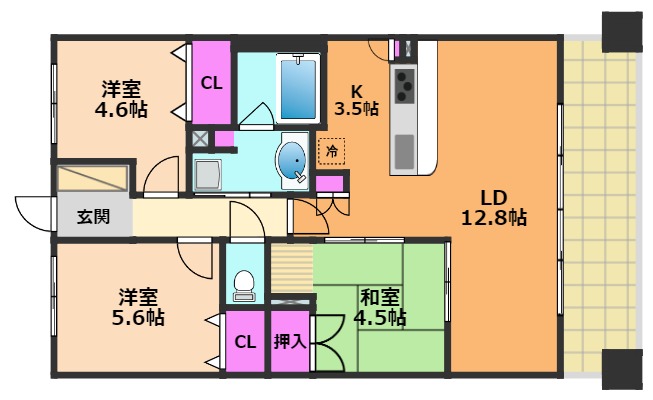 セレッソコート高槻上本町の間取り