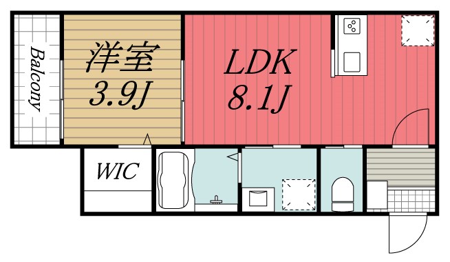 千葉市稲毛区緑町のアパートの間取り