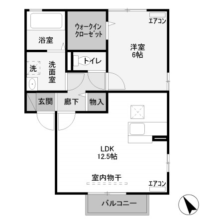 深谷市上野台のアパートの間取り