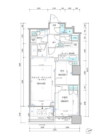 中央区勝どきのマンションの間取り