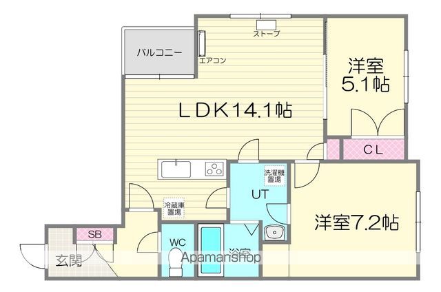 地下鉄東西線 菊水駅 徒歩8分 5階建 築9年の間取り写真