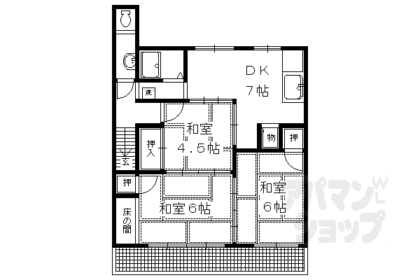 吉田上阿達町貸家の間取り写真