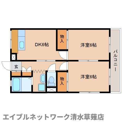 静岡市清水区草薙のマンションの間取り