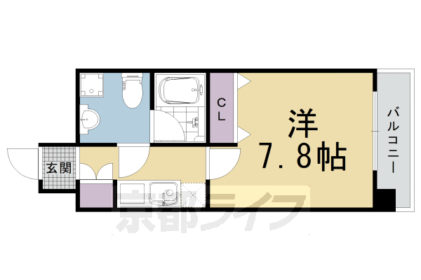 京都市中京区砂金町のマンションの間取り