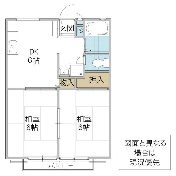 D.Iコーポ　A棟の間取り