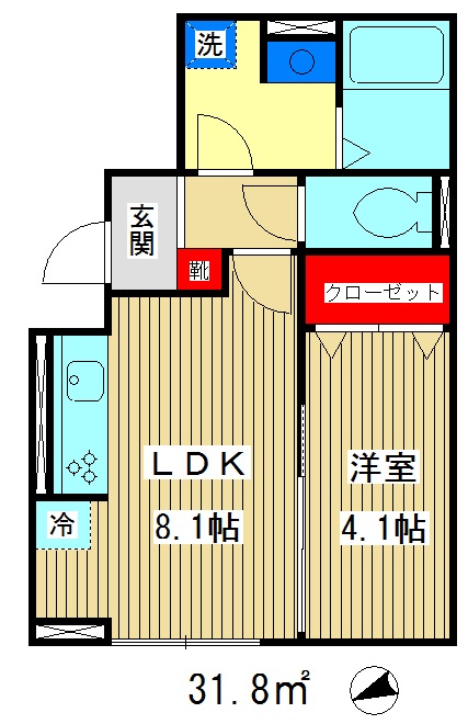 東京都板橋区高島平７（アパート）の賃貸物件の間取り