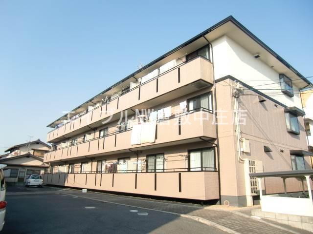 岡山市北区撫川のアパートの建物外観