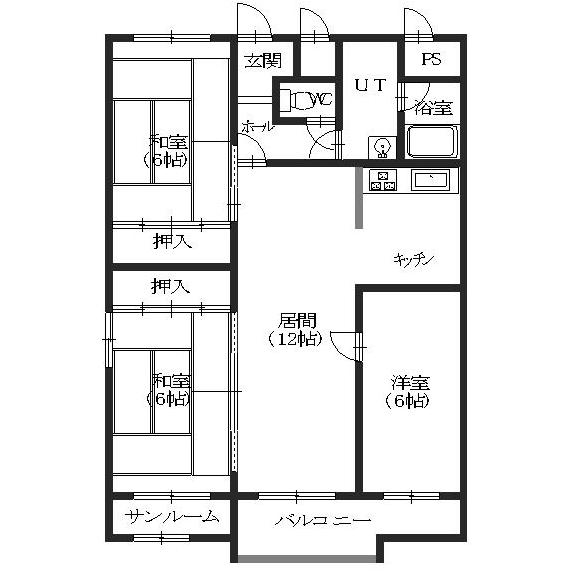 函館市若松町のマンションの間取り