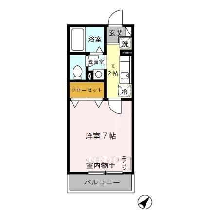 埼玉県越谷市越ヶ谷５（アパート）の賃貸物件の間取り