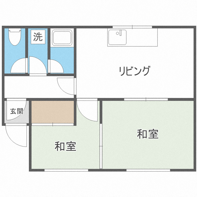 札幌市北区北三十五条西のアパートの間取り