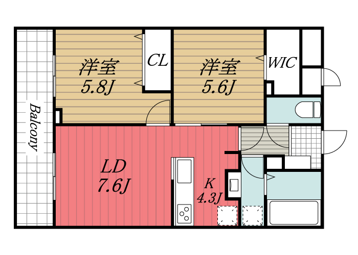 【千葉市中央区新宿のマンションの間取り】