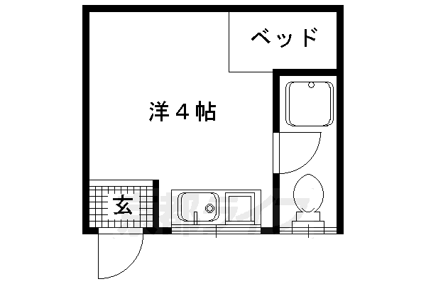 京都市右京区太秦乾町のアパートの間取り