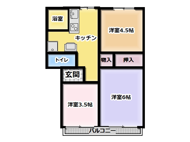 ＪＲ宇都宮線 蓮田駅 徒歩15分 2階建 築42年の間取り写真