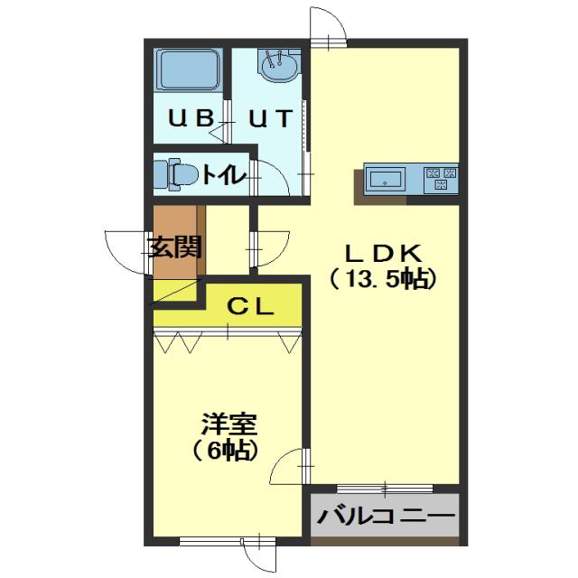 函館市戸倉町のマンションの間取り