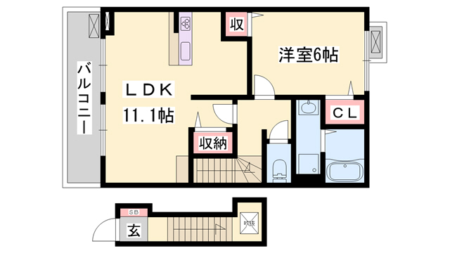 フラン北条の間取り