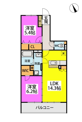 Vista東油山の間取り