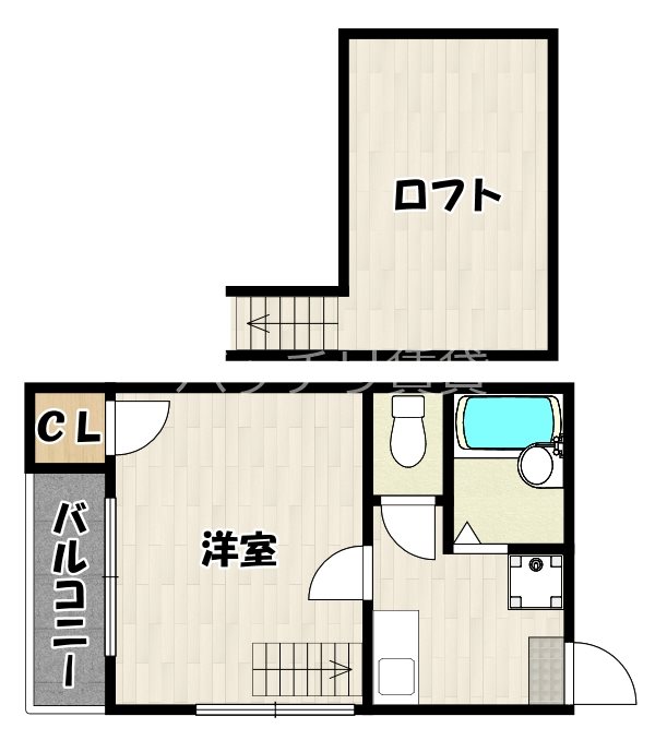 福岡市博多区美野島のアパートの間取り