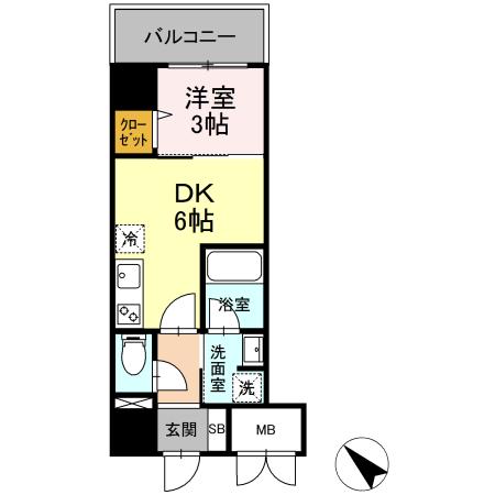 【横浜市鶴見区生麦のマンションの間取り】