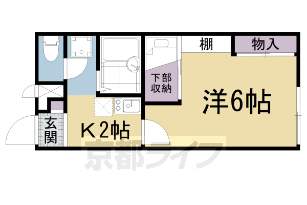 大津市滋賀里のアパートの間取り