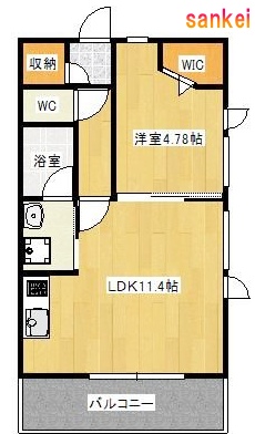 倉敷市平田のマンションの間取り