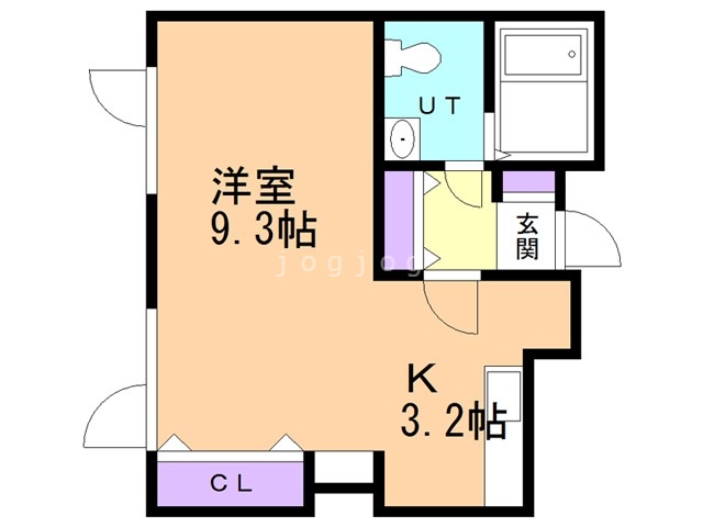 札幌市中央区南九条西のアパートの間取り