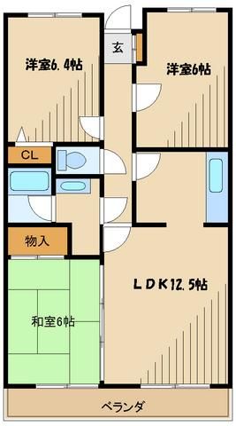 【相模原市中央区東淵野辺のマンションの間取り】