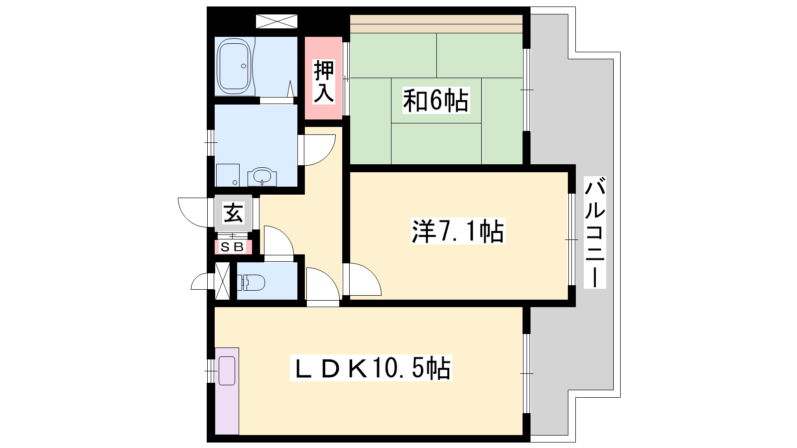 神崎郡神河町中村のマンションの間取り