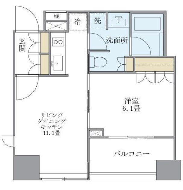 港区麻布十番のマンションの間取り