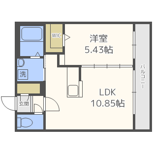 札幌市東区北三十三条東のマンションの間取り