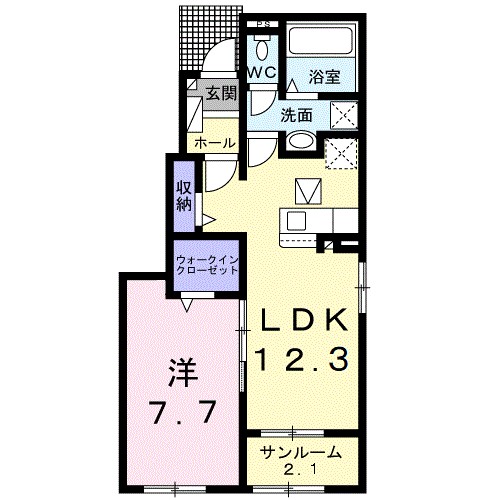 上田市下之条のアパートの間取り