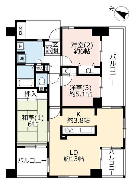 ＵＲ幕張ベイタウンパティオス１５番街の間取り