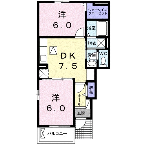 鹿児島市坂之上のアパートの間取り