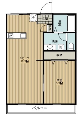 大阪市生野区中川西のアパートの間取り