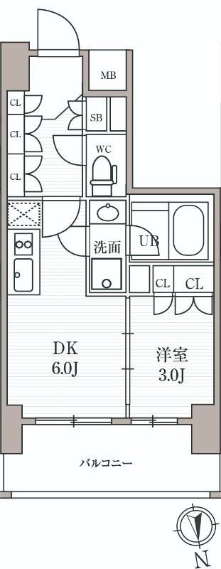 【台東区元浅草のマンションの間取り】