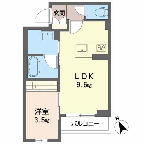 高岡市宝町のマンションの間取り