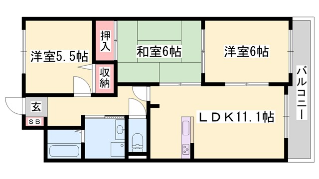 サンプレイス網干駅前の間取り