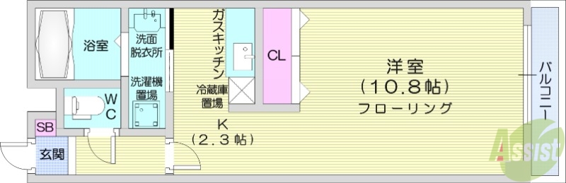 デルソール南６条の間取り