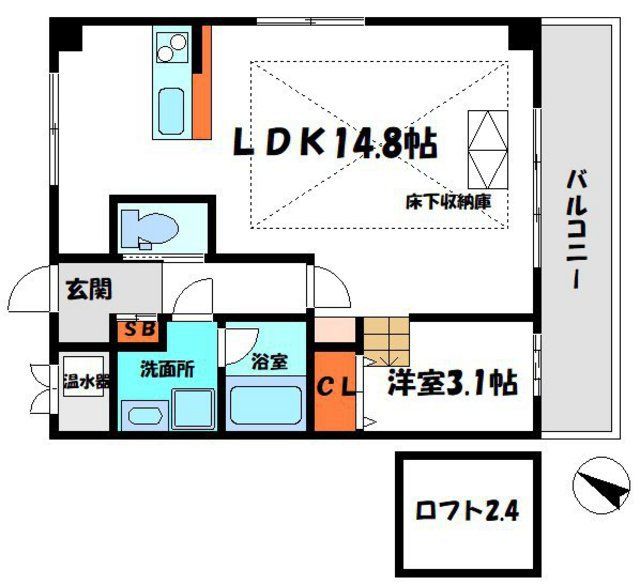 守口市馬場町のマンションの間取り