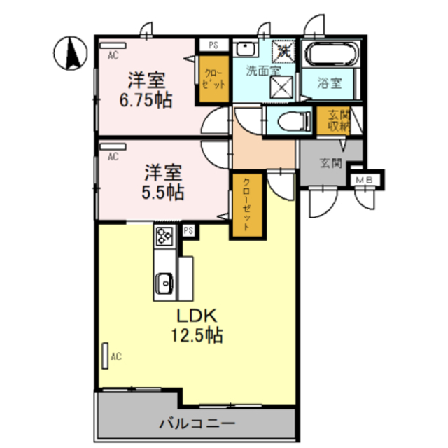 【堺市堺区南三国ヶ丘町のマンションの間取り】